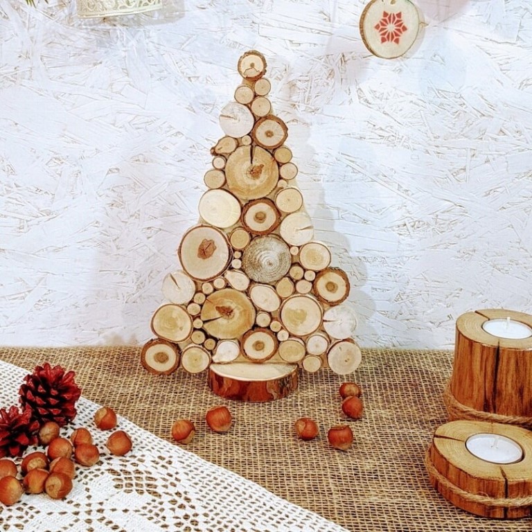 Спилы дерева для декора на новый год