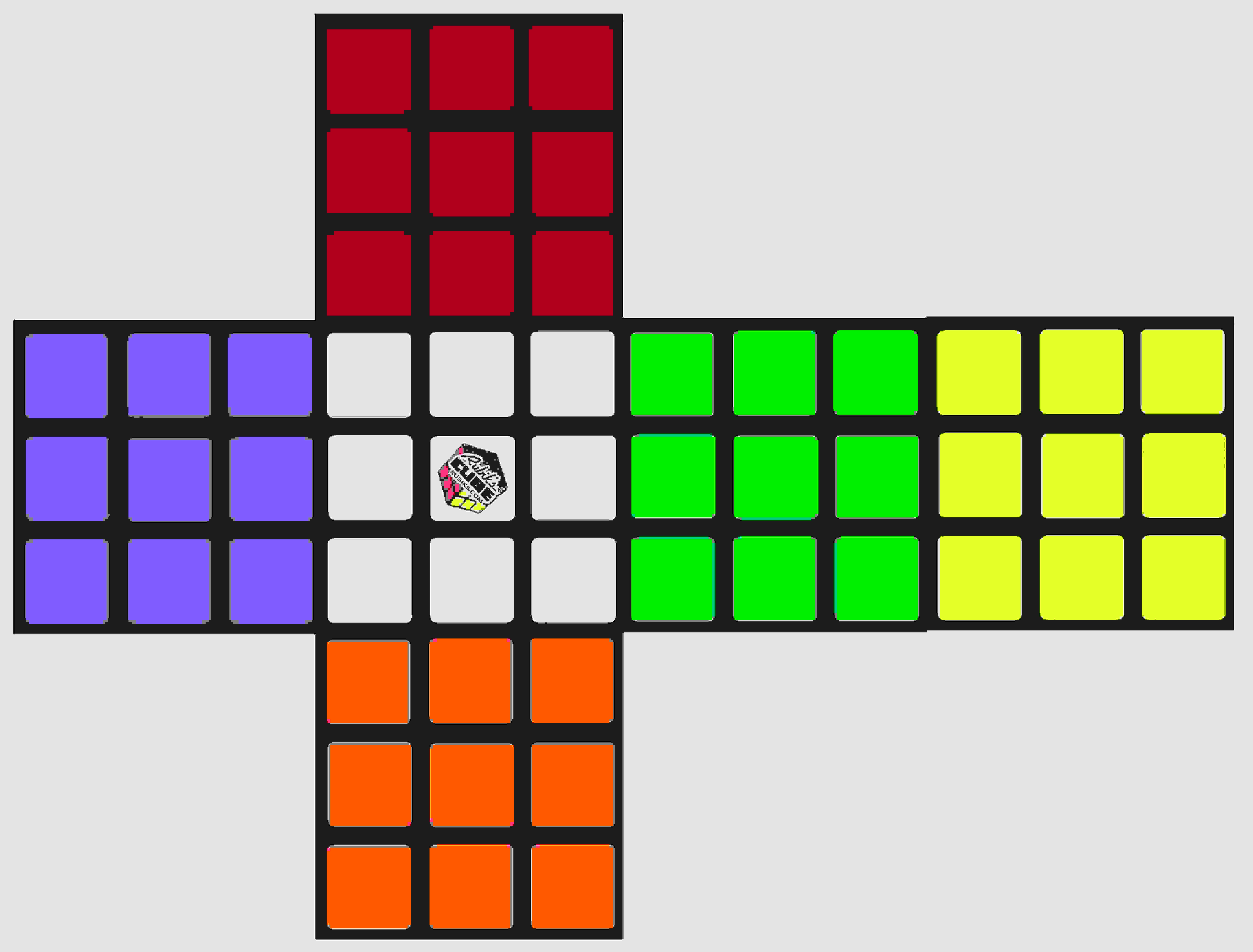 Развертка кубика Рубика 3х3