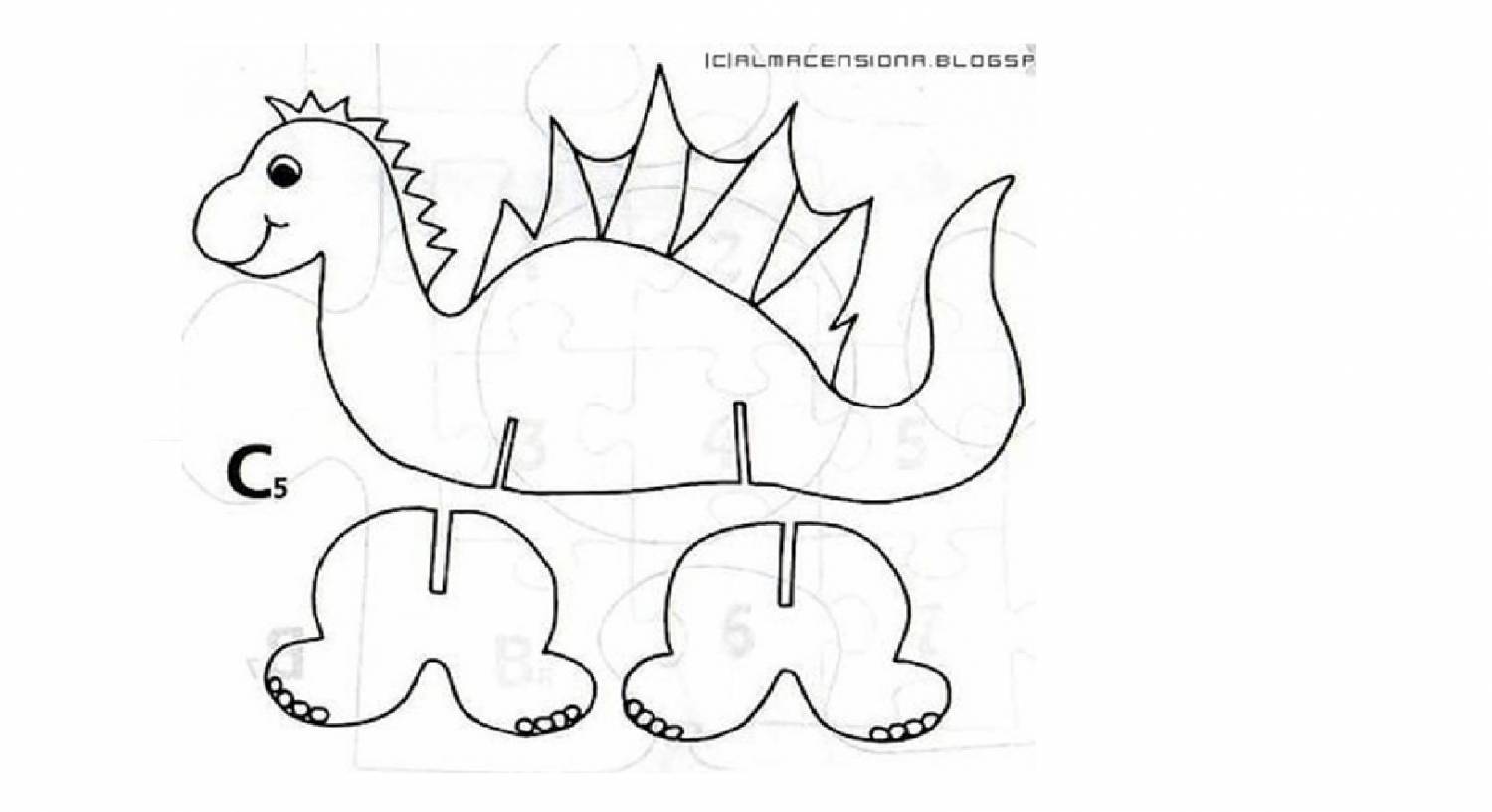 Поделка динозавр для детей шаблон
