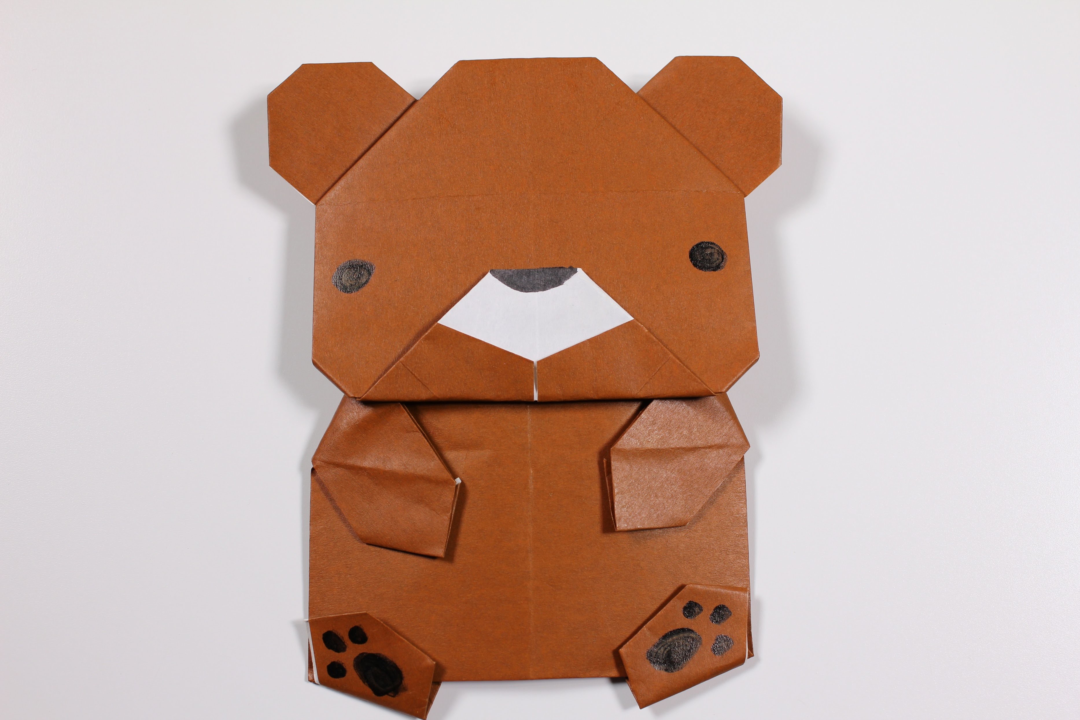 Оригами медведь из бумаги