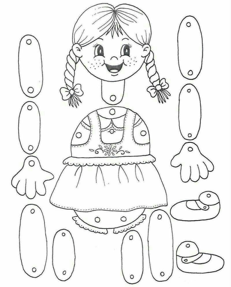 Шаблон куклы Марионетки из бумаги