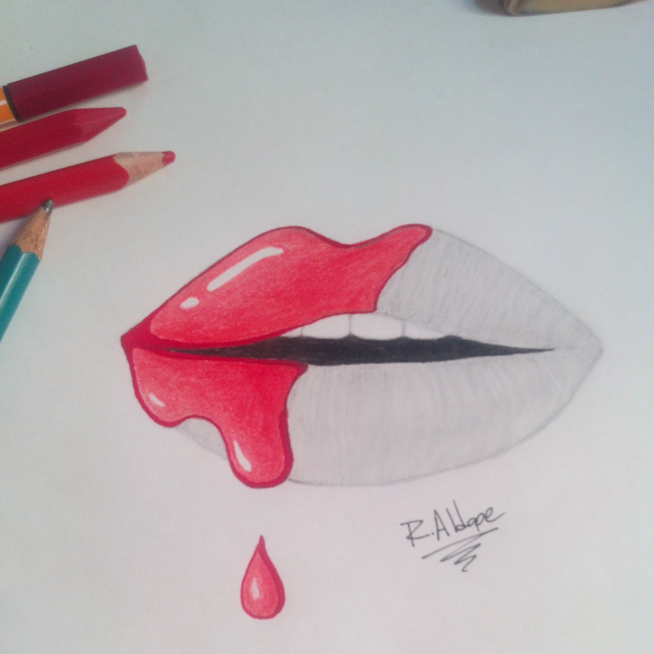 Лёгкие рисунки губы