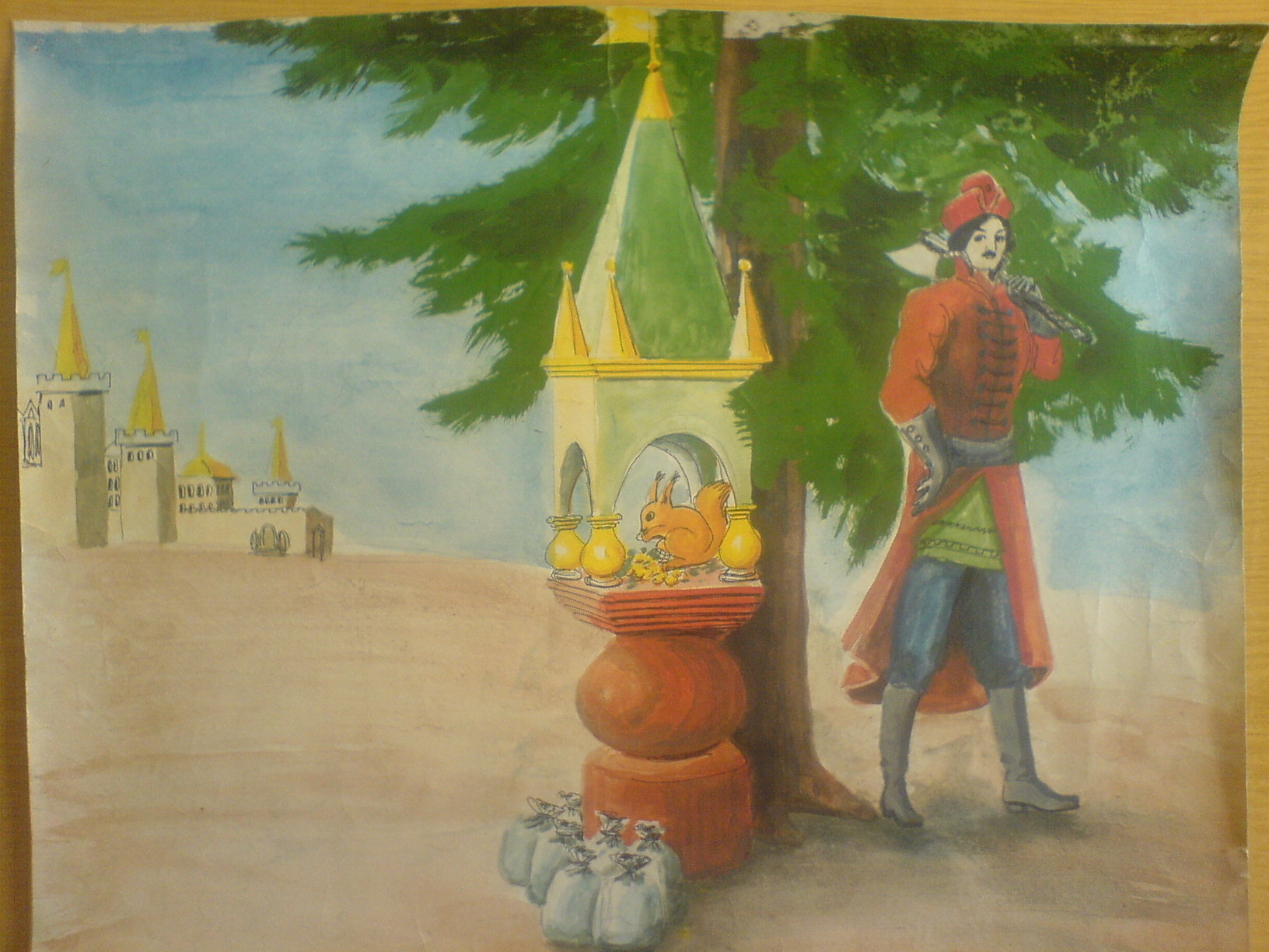Иллюстрация к сказке Пушкина о царе Салтане белка