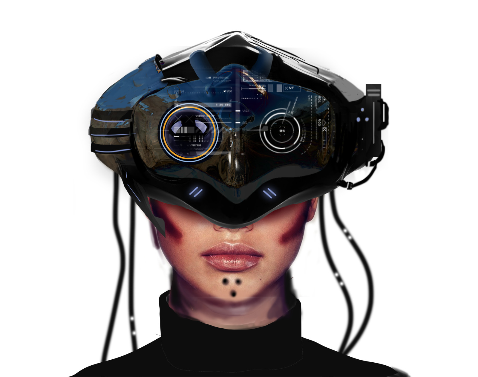 Cyberpunk mask 3d model фото 108