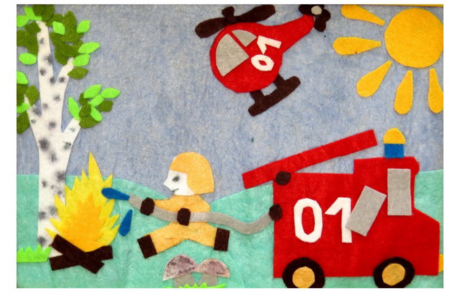 Аппликация пожарная безопасность в детском саду