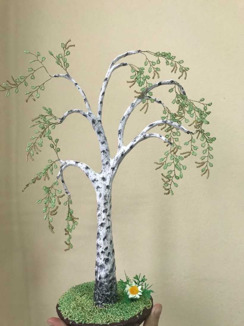 Дерево Поделки для детского сада Красивая береза из бисера