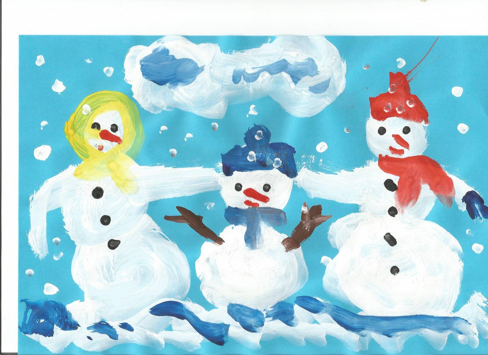 Рисование в старшей группе на тему Снеговик