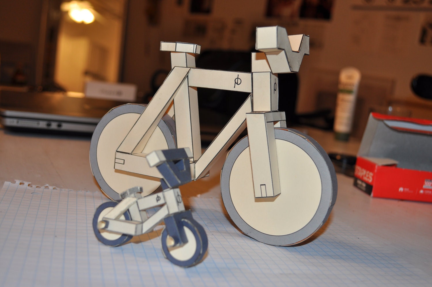 Макет велосипеда из бумаги