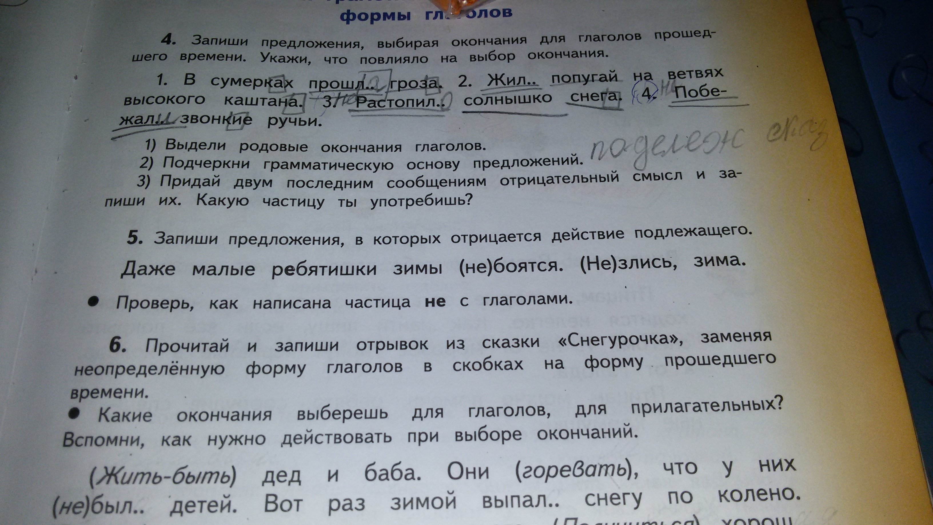 Домашнее задание упражнение по русскому языку