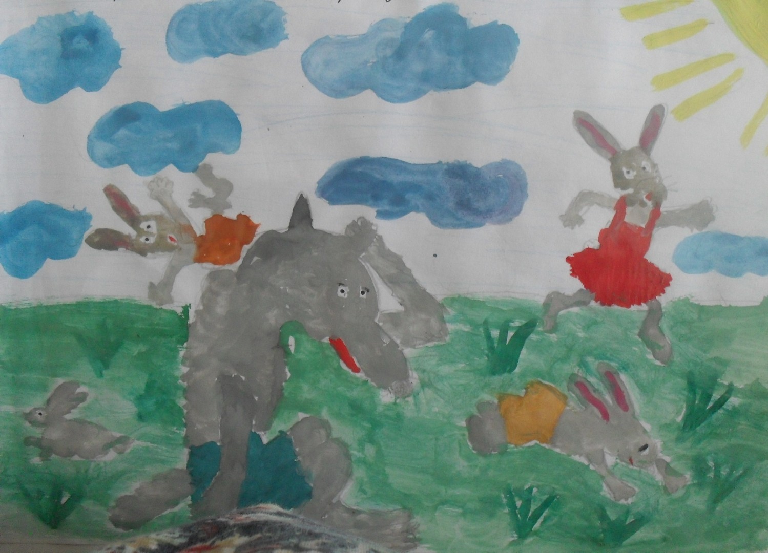 Сказка про храброго зайца рисунок