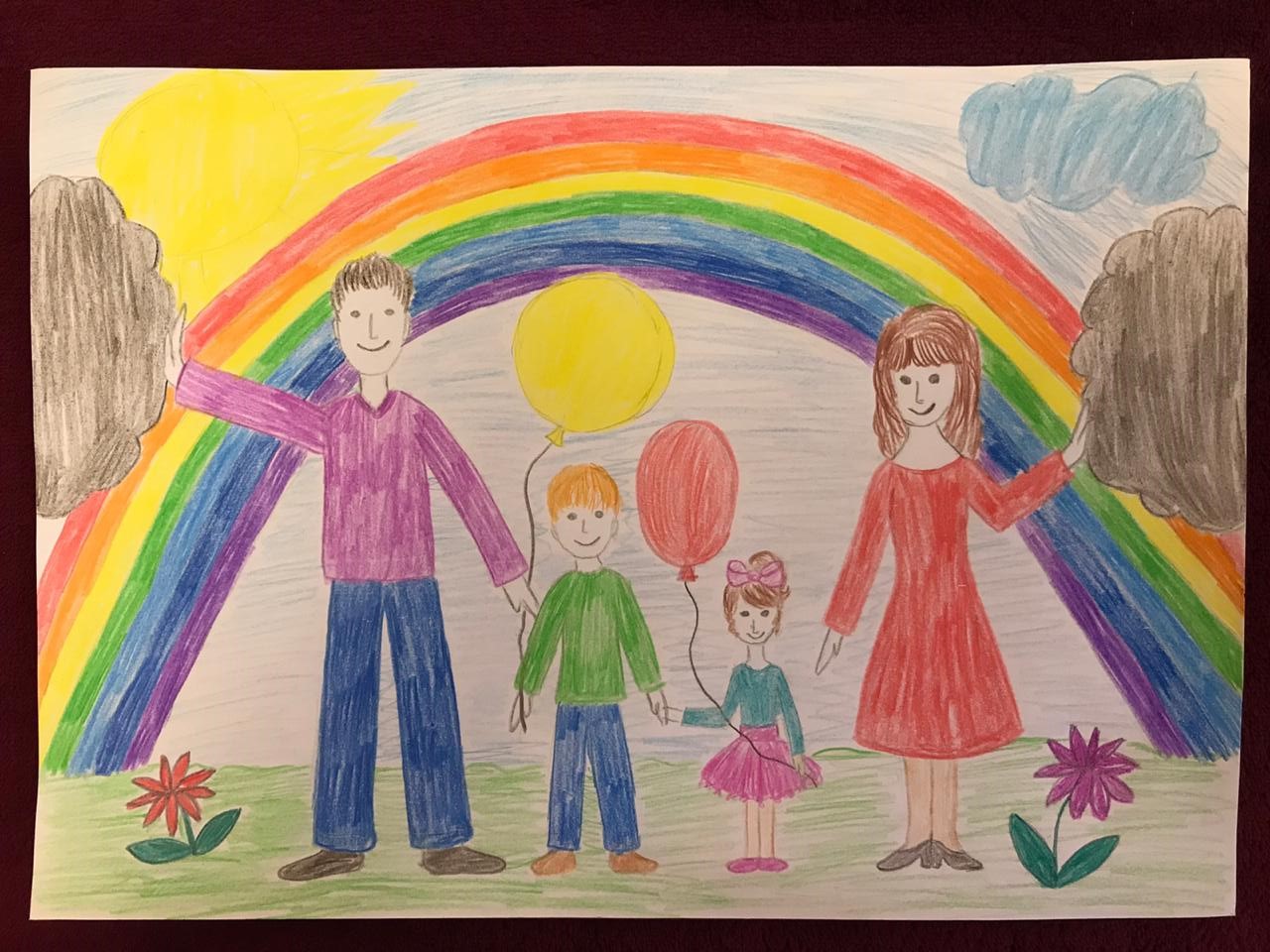 Рисунок моя семья карандашом несложные