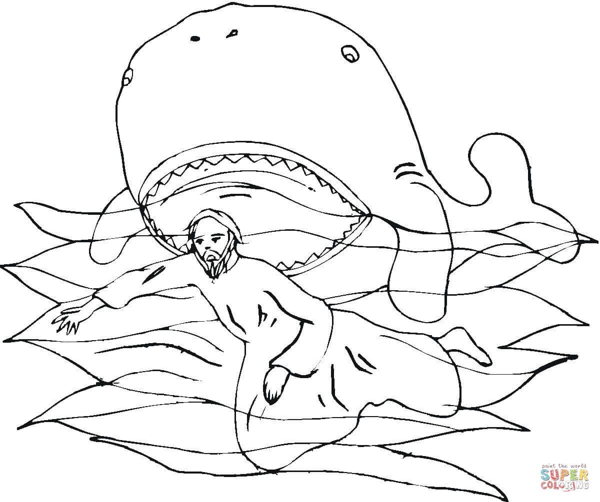 Иона во чреве кита раскраска