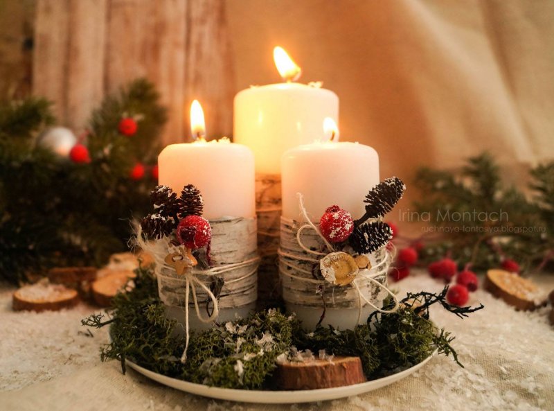 Новогодние композиции со свечами