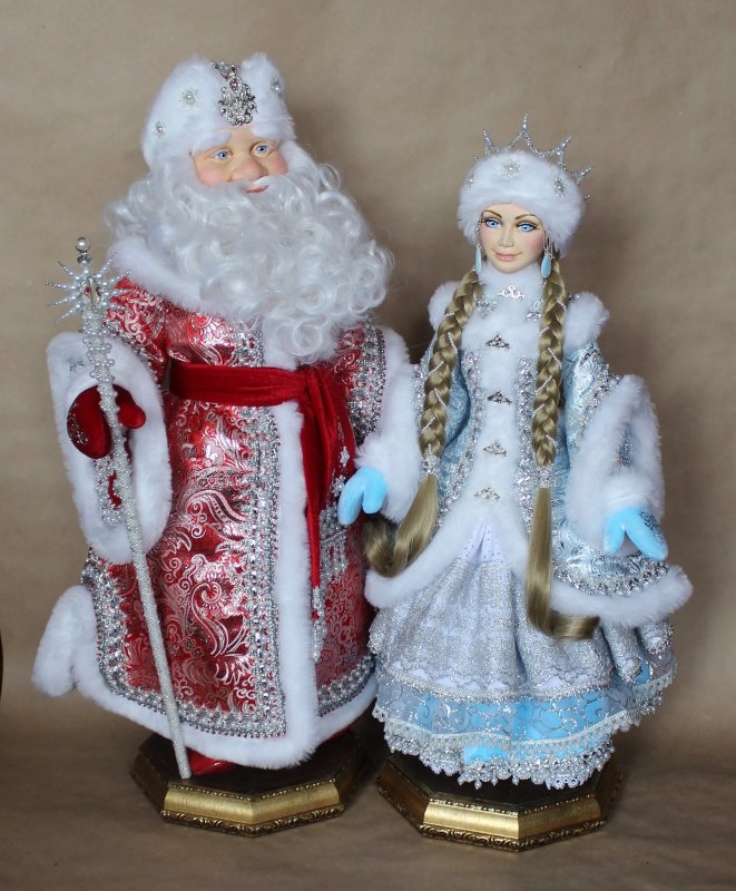Костюмы Деда Мороза и Снегурочки для куклы