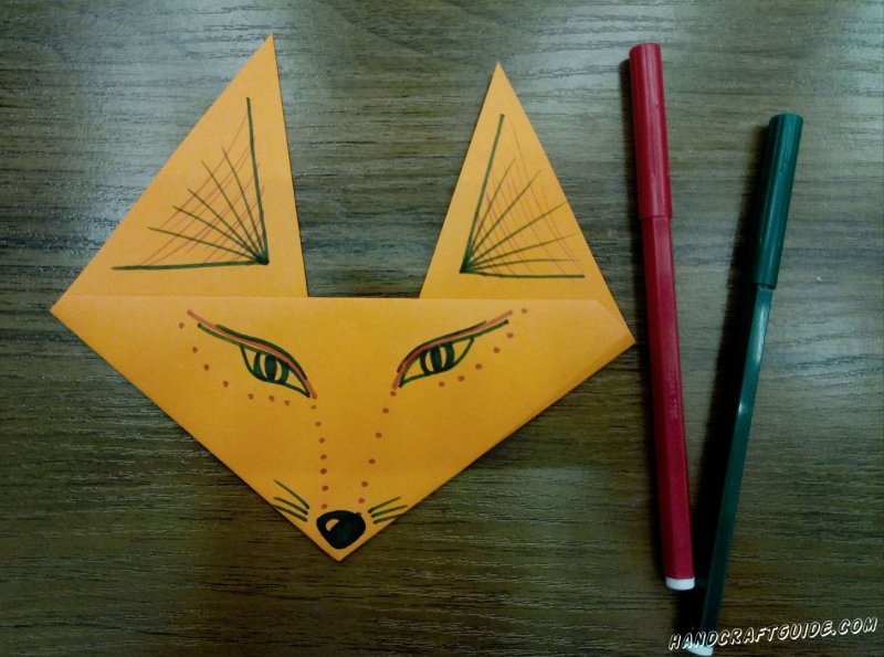 Оригами морда лисы