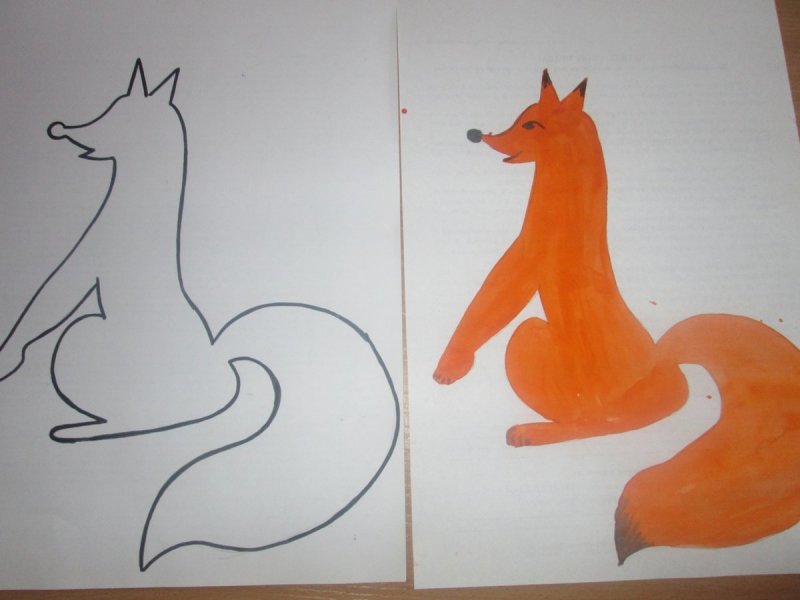 Рисование лисы для дошкольников