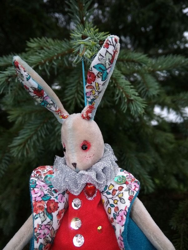 Елочная игрушка Рождественский кролик