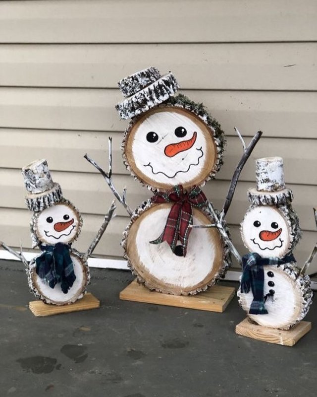 Деревянные Снеговик декор