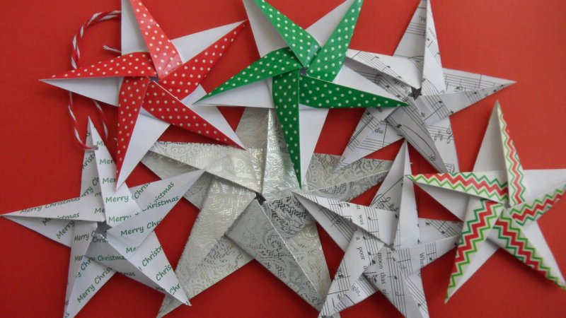 Новогодние украшения оригами
