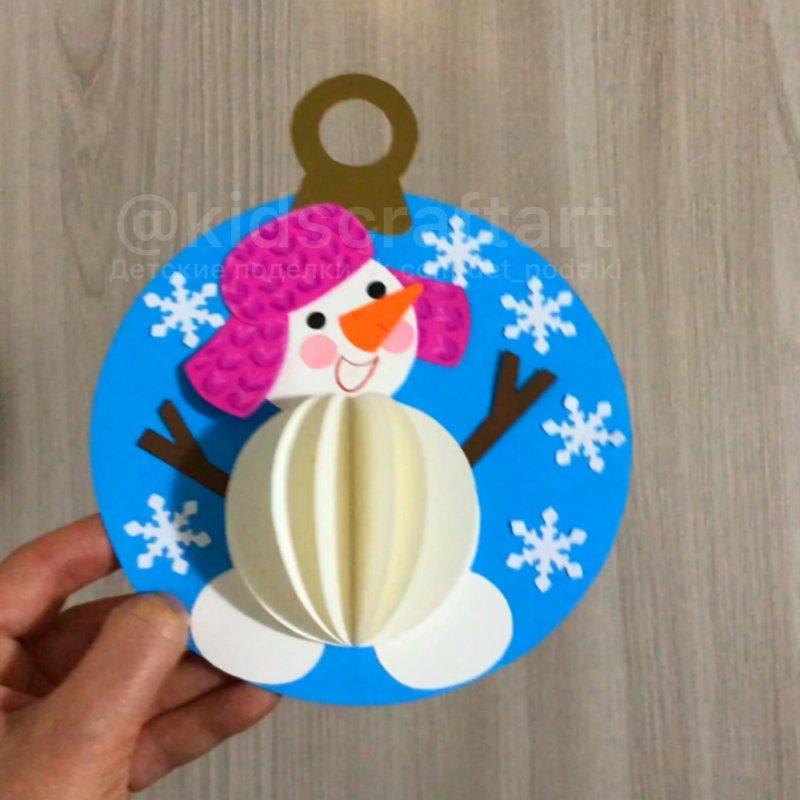 Елочный шар со снеговиком поделка шаблон