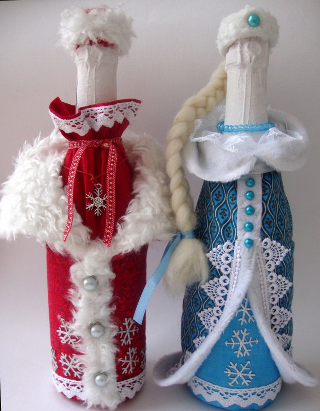 Дед Мороз и Снегурочка: дед Мороз и Снегурочка на бутылку ша