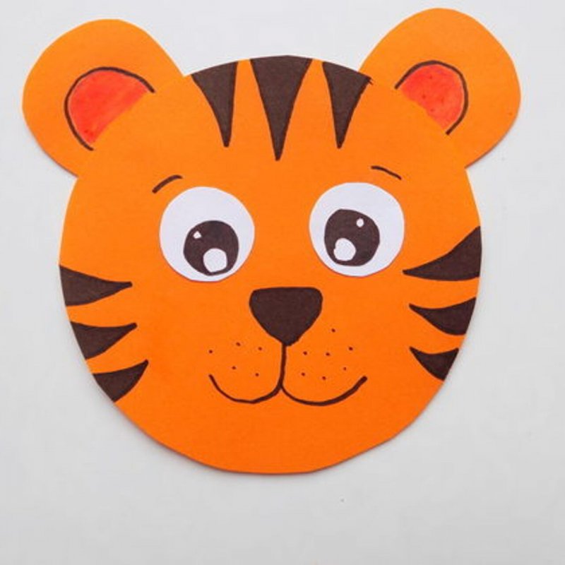 Тигр из бумажной тарелки