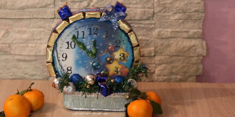 Часы новогодние своими руками поделка в детский сад
