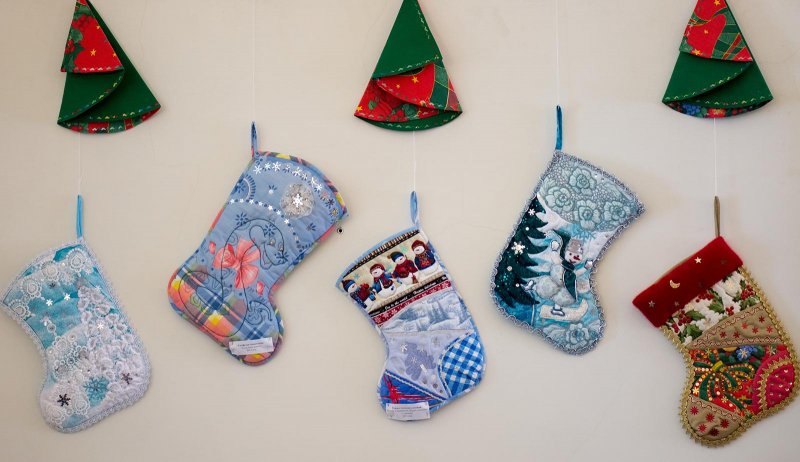 Рождественские носки из фетра