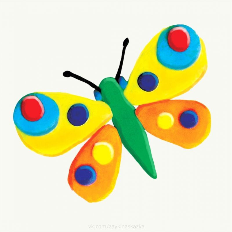 Бабочка из пластилина для детей