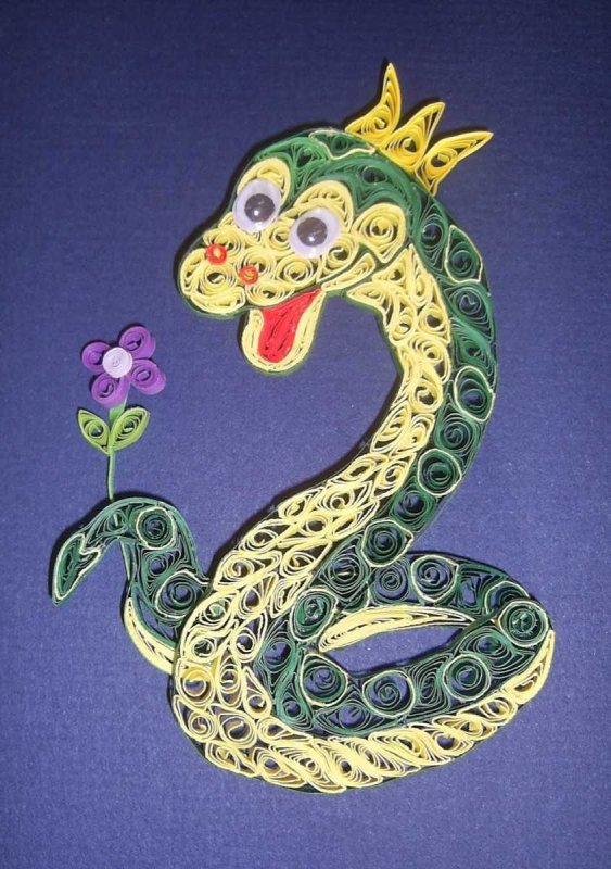 Змея из квиллинга