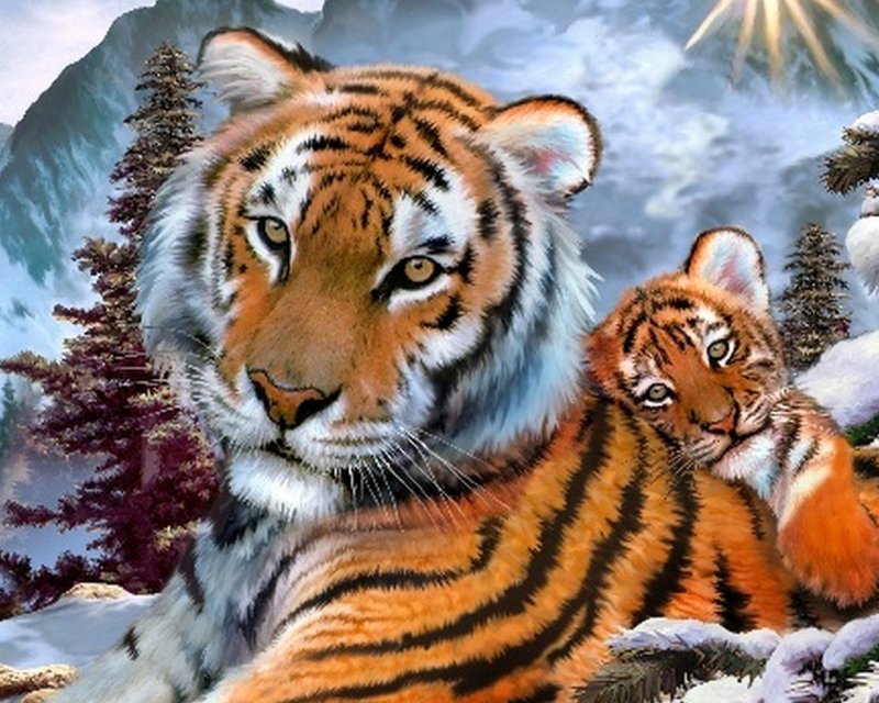 Тигрица с тигрятами 2022
