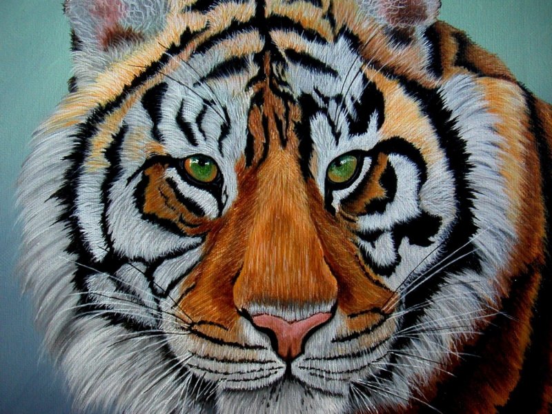 Тигр акриловыми красками