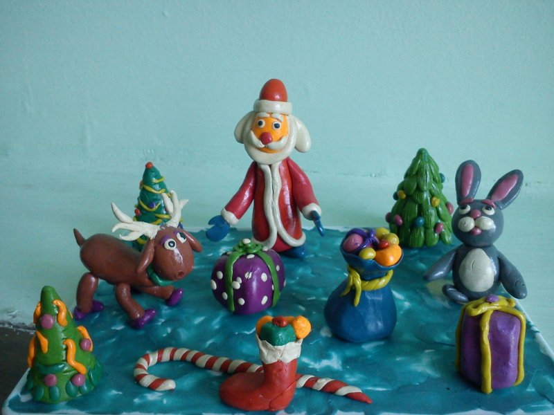 Дед Мороз из пластилина для детей
