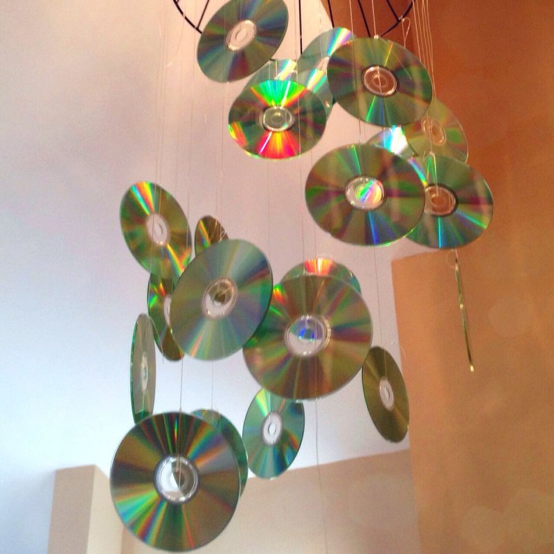 Новогодние игрушки из компакт дисков