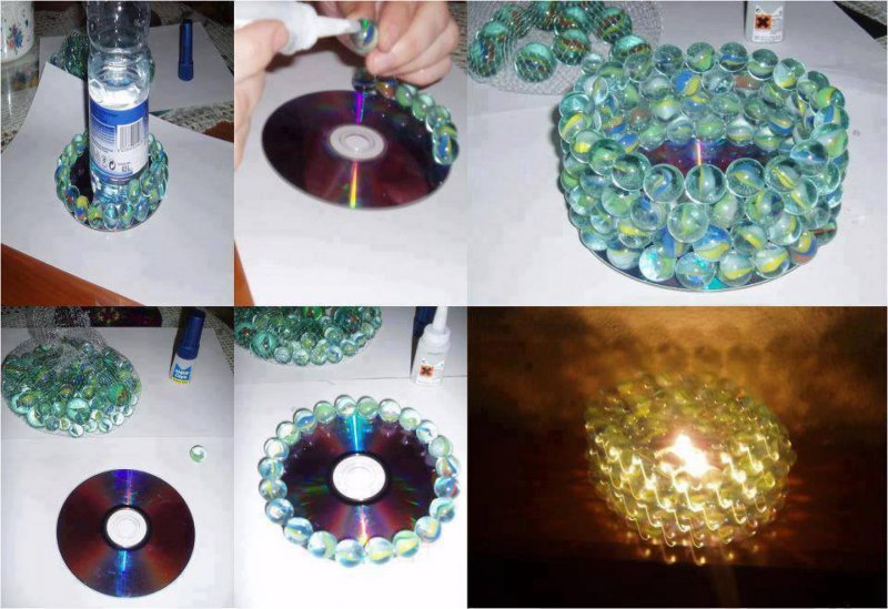 Лампа из CD дисков