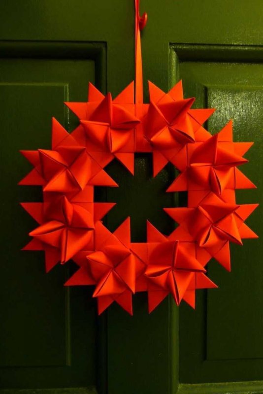 Оригами елочные украшения