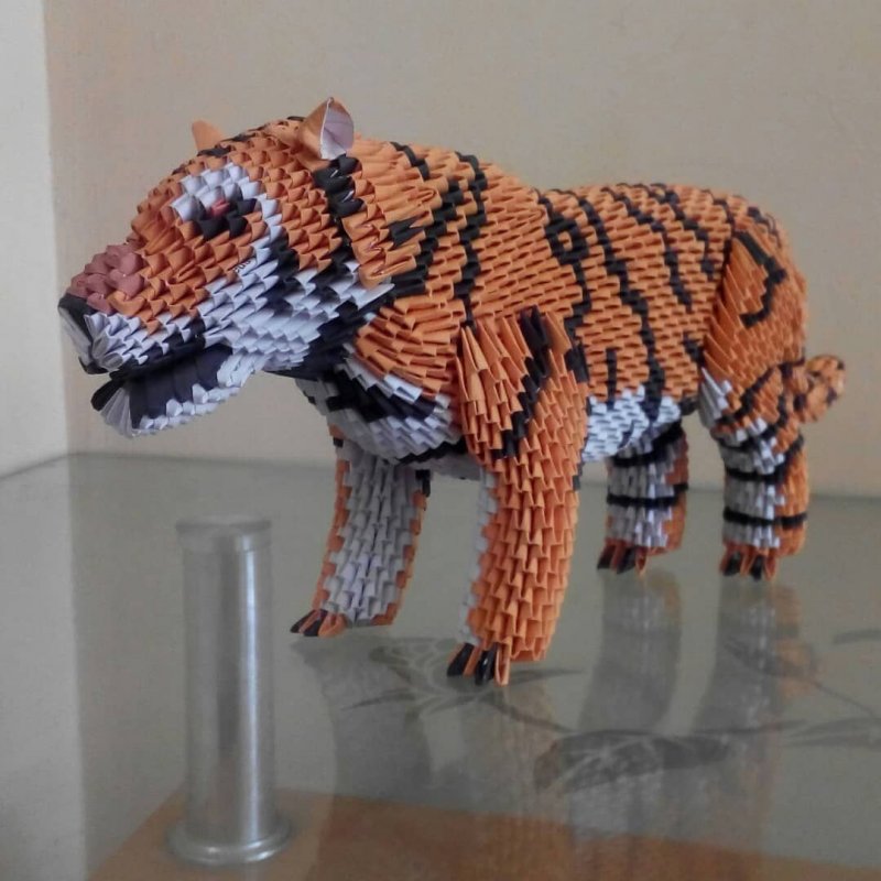 Тигр из модулей оригами