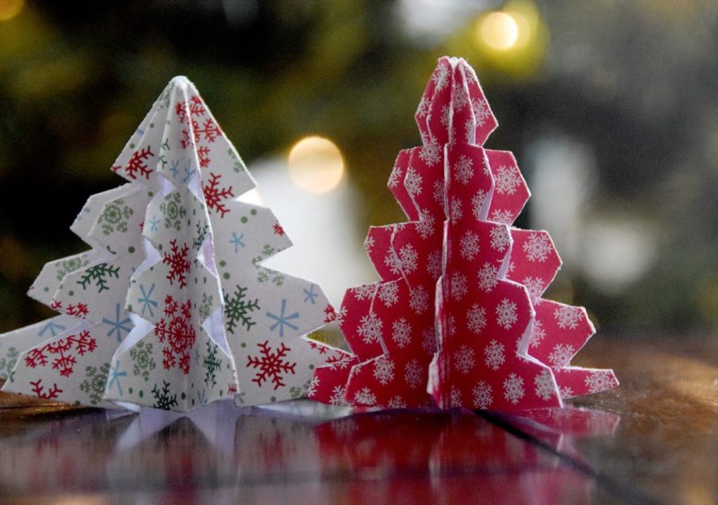 Новогодняя елка оригами