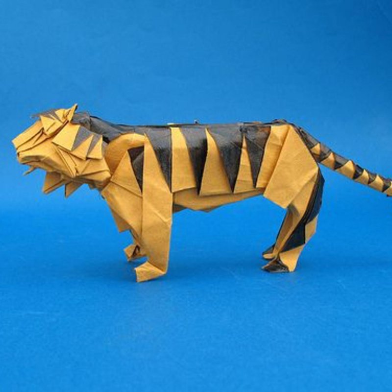 Тигр из бумаги объемный