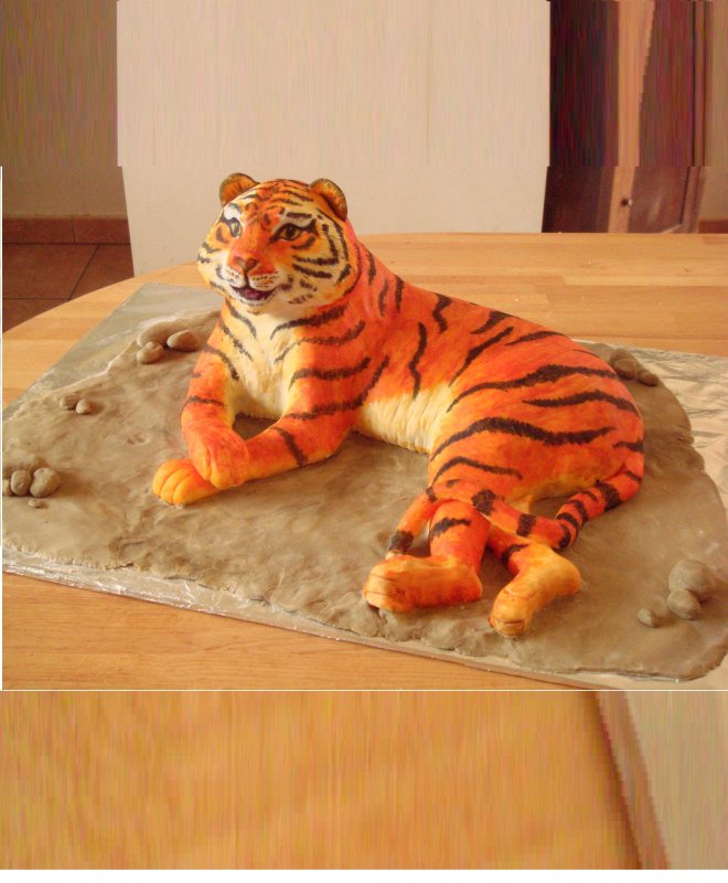 Пластилинография тигр