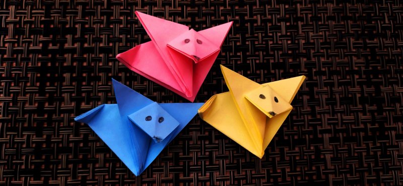 Оригами из бумаги для детей 10 животные