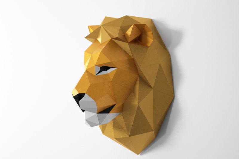 Паперкрафт голова Льва