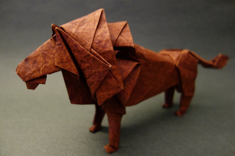 Оригами Лев из бумаги