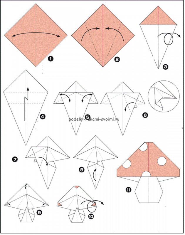 Квадратный конверт оригами