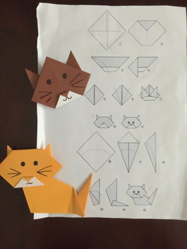 Оригами игрушка для котёнка