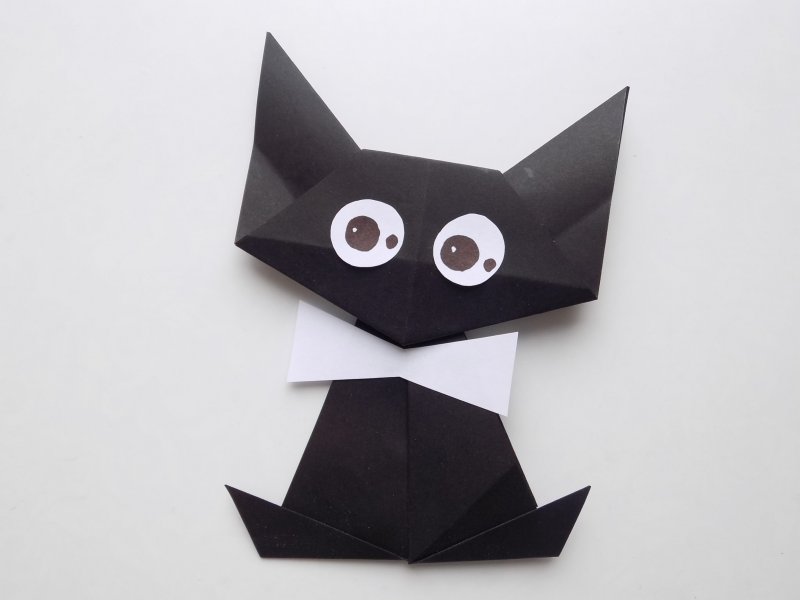 Оригами котик из бумаги