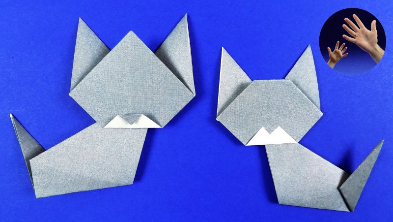 Оригами голова кошки