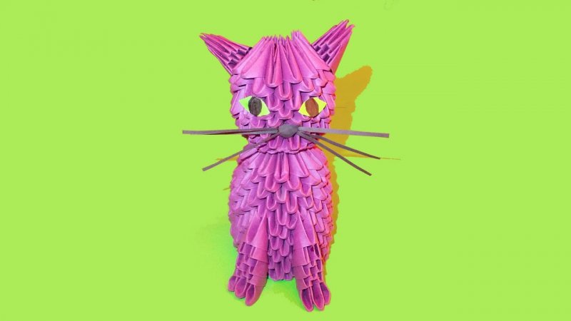 Оригами котик схема