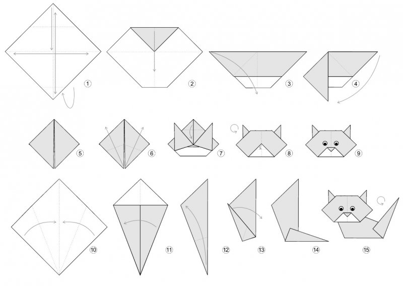 Фигурка кошки оригами