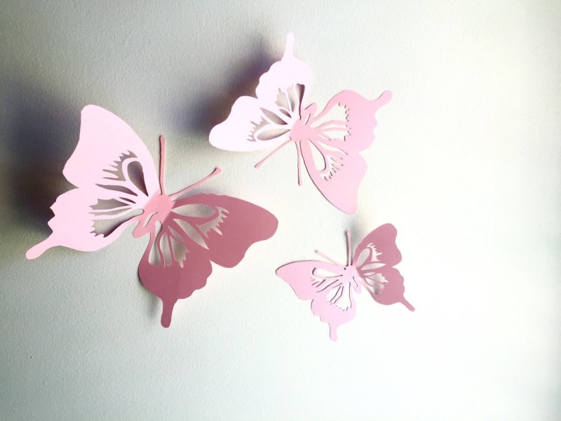 Бабочки из бумаги на стену
